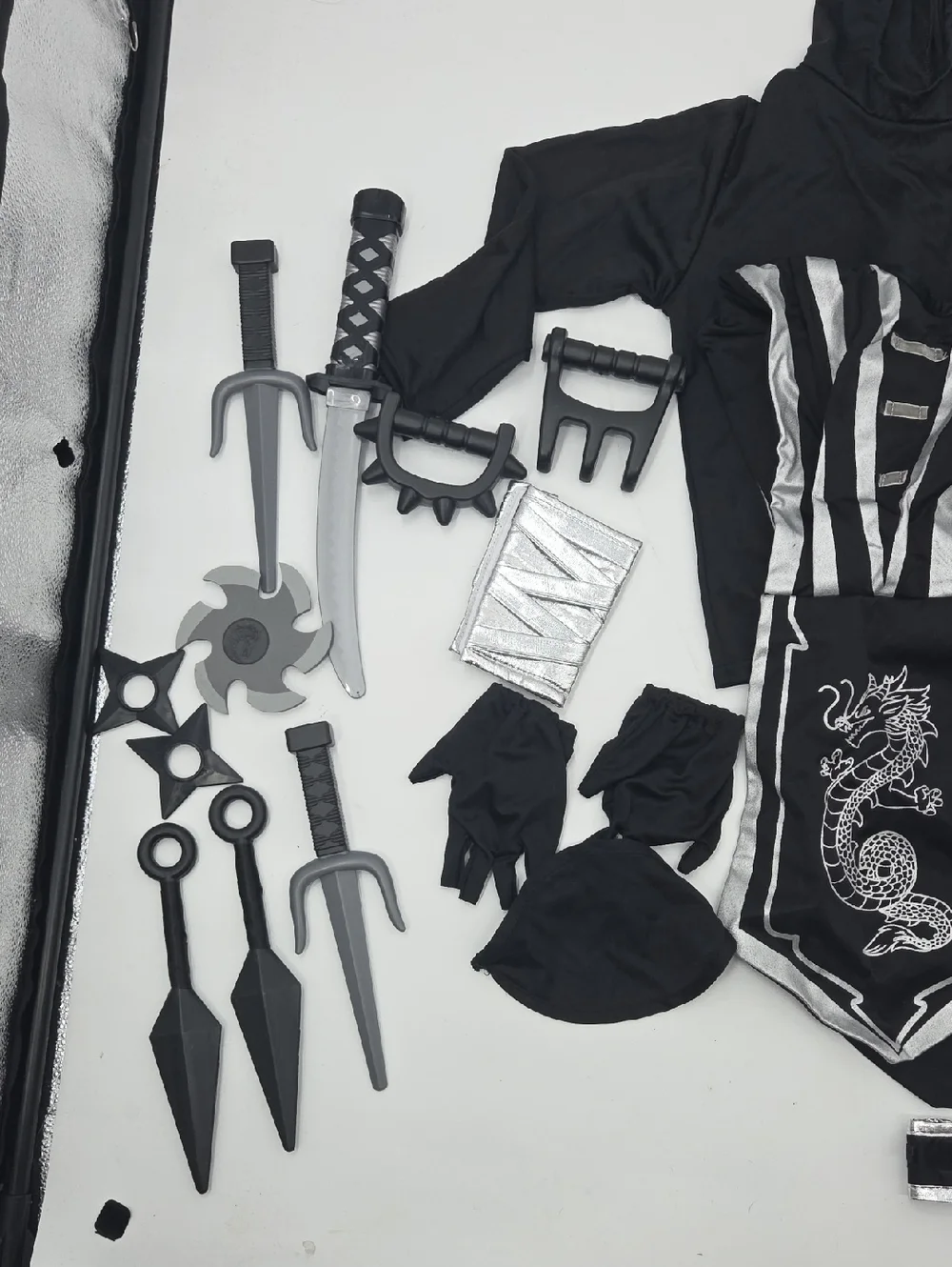 Stealth Ninja Kids Costume - Black and Silver